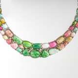 Tutti-Frutti Edelstein-Brillant Set mit Collier und Ohrringen. - photo 3