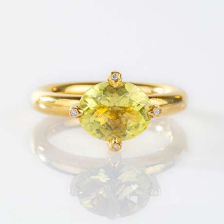 Juwelier Wempe. Moderner Citrin Ring mit Kleinstbrillanten by Kim. - photo 1