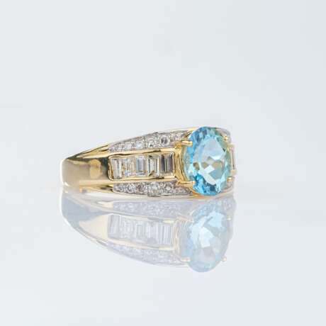 Aquamarin-Diamant Ring. - фото 2