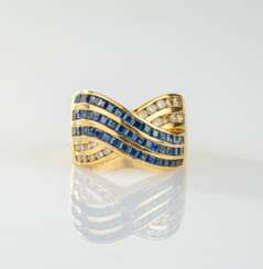 Saphir-Brillant Ring.