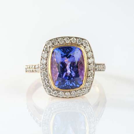 Tansanit-Brillant Ring. - Foto 1