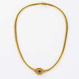 Goldcollier mit Saphir- und Brillant-Besatz. - photo 1