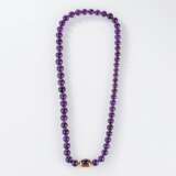 Amethyst Collier mit Goldschließe. - Foto 1