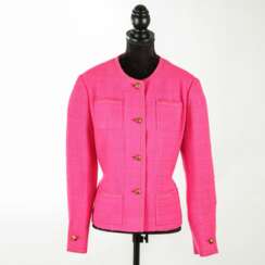 Chanel. Pinke Tweed Kasten-Jacke.