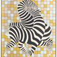 Victor Vasarely (Pécz 1908 - Paris 1998). Zebra Couple Silver/Gold. - Now at the auction