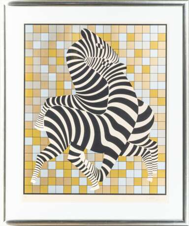 Victor Vasarely (Pécz 1908 - Paris 1998). Zebra Couple Silver/Gold. - photo 2