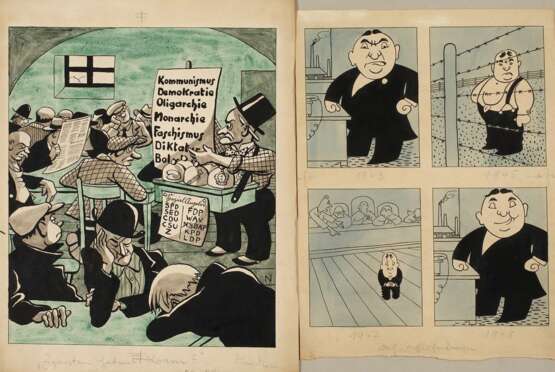Otto Nückel, Paar politische Karikaturen - photo 1