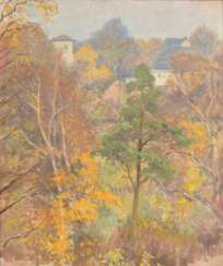 Paul Kayser (Hamburg 1869 - Donaueschingen 1942). Herbstliche Bäume in Blankenese.