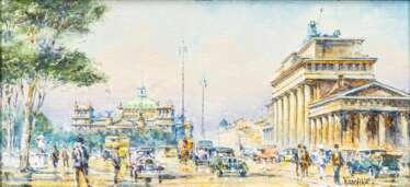 Detlev Nitschke (Berlin 1935). Brandenburger Tor und Reichstag.