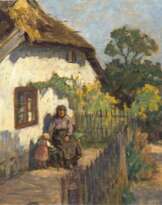 Berthold Genzmer (Boggusch/Westpreußen 1858 - Königsberg 1927). Sommertag im Garten des Fischers.