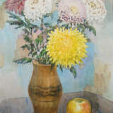 Хризантемы. Papier Aquarelle Réalisme Nature morte aux fleurs Russie 2003 - photo 1