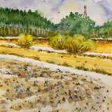 Пейзаж Украина Papier aquarelle Aquarelle Акварельная живопись Paysage d'hiver Ukraine 2024 - photo 1