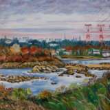 Вид на три мачты.Запорожье Canvas on the subframe Oil paint масляная живопись Landscapes with river Ukraine 2024 - photo 1