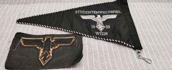 WW2 GERMAN STUDENT PENNANT BEVO bawelna Германия ww2 german 1939 г. - фото 8