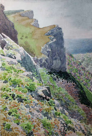 Над Алуштой. Paper Watercolor Realism Crimean landscape Crimea 2024 - photo 1