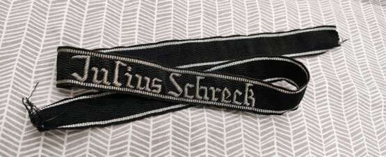 WW2 GERMAN SS JULIUS SCHRECK CUFF TITLE Cotton Germany ww2 german 1939 - photo 5