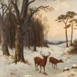 Hendrik Pieter Koekkoek, Hirschwild im Winter - Foto 1
