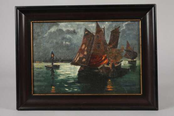 K. Schmidt, Nocturne mit Booten vor Venedig - Foto 2