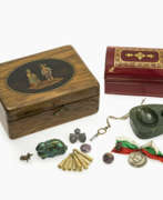 Boxes and Cases. Mixed lot of boxes and bells