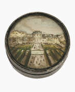 Boxes and Cases. A lidded box with a view of the Palais Royal