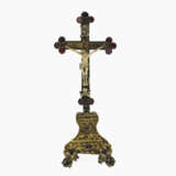 A small standing crucifix in the original leather case - photo 1