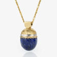 A lapis lazuli pendant with brilliant-cut diamonds on a necklace - Auction prices