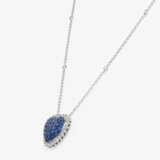 A heart pendant necklace decorated with sapphires and brilliant-cut diamonds - фото 2