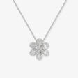 A flower pendant necklace decorated with brilliant-cut diamonds and baguette-cut diamonds - Аукционные цены