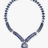 A necklace with sapphires and brilliant-cut diamonds - фото 2