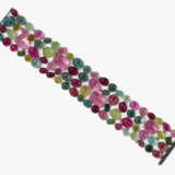 An expressive wide bracelet set with very fine multi-coloured tourmalines (rubellite, verdelite, indigolite) - photo 3