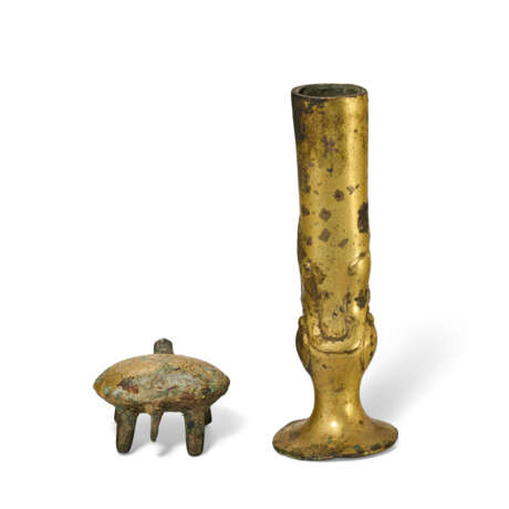 A GILT-BRONZE FERRULE AND FIGURE OF A TURTLE - photo 5