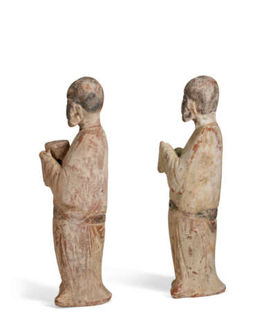 A PAIR OF PAINTED POTTERY LADIES - photo 2