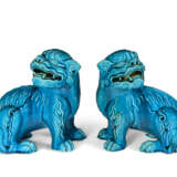 A PAIR OF TURQUOISE-GLAZED FIGURES OF QILIN - photo 3