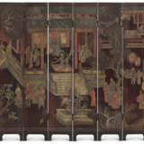 A SMALL TWELVE-PANEL COROMANDEL LACQUER SCREEN - фото 1
