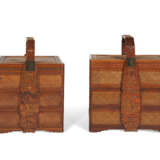 TWO BAMBOO THREE-TIERED PICNIC BOXES - photo 1