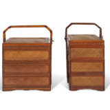 TWO BAMBOO THREE-TIERED PICNIC BOXES - photo 2