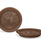 A PAIR OF CARVED RED LACQUER ‘PHOENIX’ DISHES - photo 3