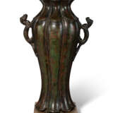 A LARGE BRONZE LOBED BALUSTER VASE - photo 1
