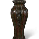 A LARGE BRONZE LOBED BALUSTER VASE - photo 3