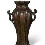 A LARGE BRONZE LOBED BALUSTER VASE - photo 4