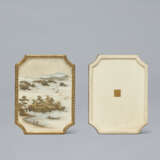 A SMALL SATSUMA BOX AND LID WITH LANDSCAPE - photo 5