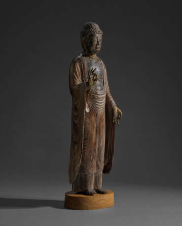 A CARVED WOOD SCULPTURE OF AMITABHA (AMIDA NYORAI) - Foto 2