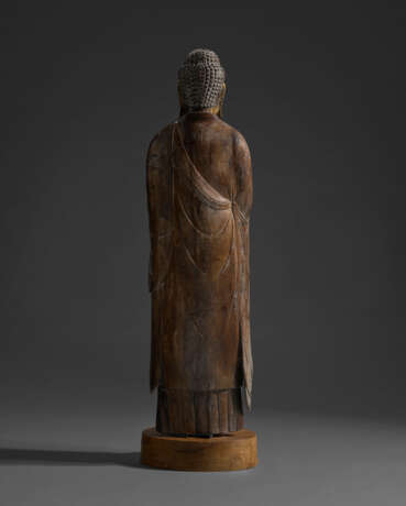 A CARVED WOOD SCULPTURE OF AMITABHA (AMIDA NYORAI) - Foto 3