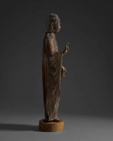 A CARVED WOOD SCULPTURE OF AMITABHA (AMIDA NYORAI) - Foto 4