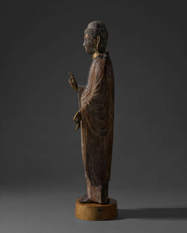 A CARVED WOOD SCULPTURE OF AMITABHA (AMIDA NYORAI) - Foto 5