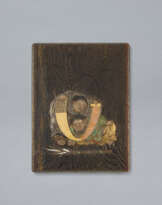 A LACQUER WRITING BOX (SUZURIBAKO) WITH KANZAN AND JITTOKU