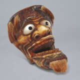 A STAG ANTLER NETSUKE OF AN OLD MAN (OKINA) MASK - photo 4