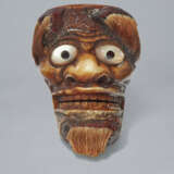 A STAG ANTLER NETSUKE OF AN OLD MAN (OKINA) MASK - photo 5