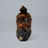 A LACQUERED AND CARVED WOOD NETSUKE OF HEAD OF A NIO - photo 4