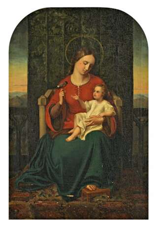 Wehrle, Maria. Maria mit dem Christuskind und einem Vögelchen. - Foto 1